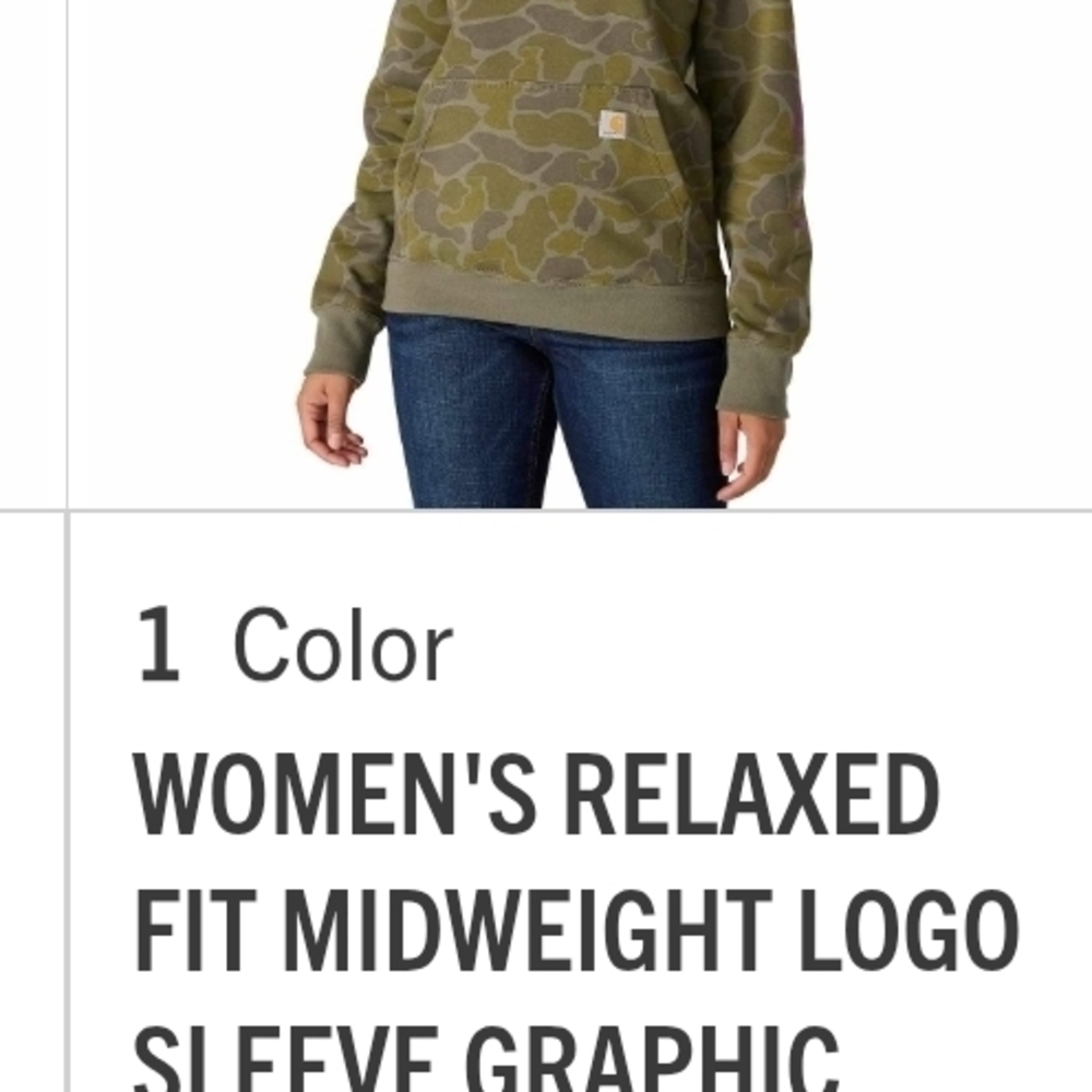 Carhartt Olive Camo Hoodie with Purple Lining - Picture 6 of 7